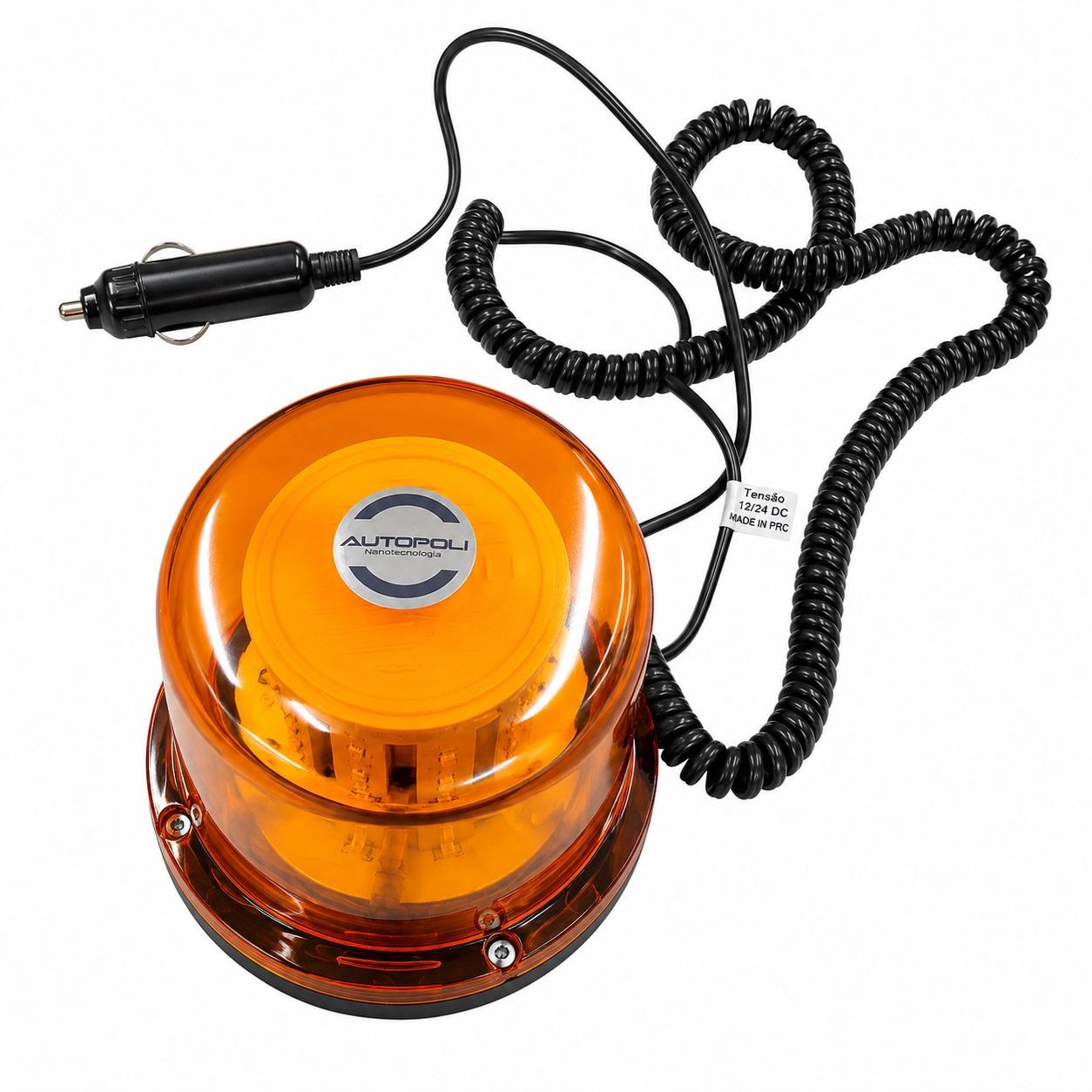 GIROLED COM 54 LEDS 10W ÂMBAR 12/24V FIXADO C/ IMÃ