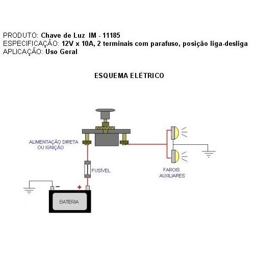 CHAVE TIC TAC HASTE CURTA1 PUXADA 2 TERMINAIS