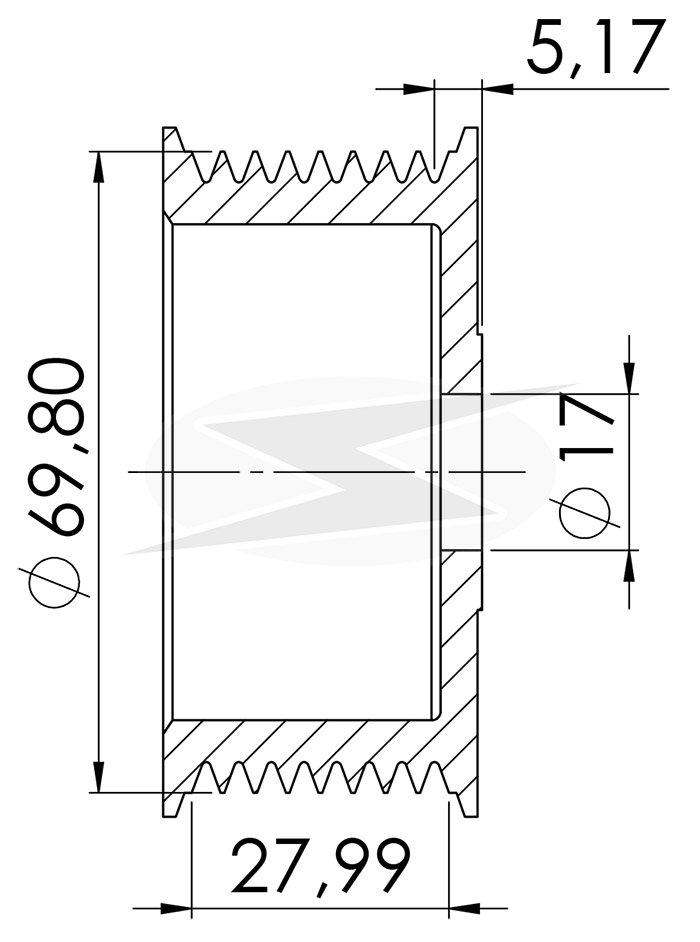 POLIA ALTERNADOR BOSCH 8 CANAIS FORD F250 CARGO