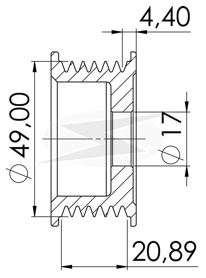 POLIA ALTERNADOR BOSCH 6 CANAIS GM AUDI FORD VW