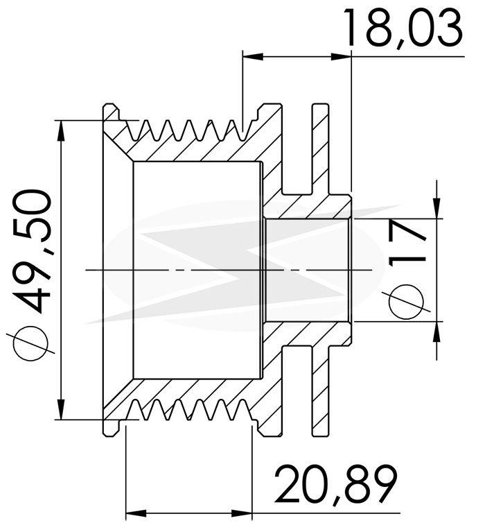 POLIA ALTERNADOR VALEO 6 CANAIS AUDI FORD VW SEAT