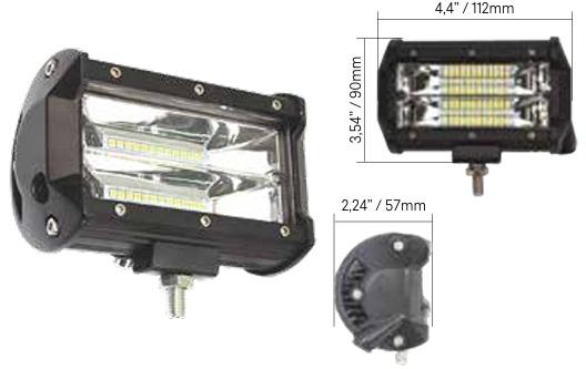 FAROL DE MILHA AUX RETANGULAR 12 LEDS 72W CINOY