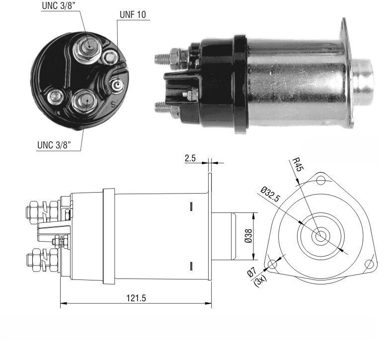 RELÉ DE PARTIDA BOB CAT CASE CATERPILLAR 12V
