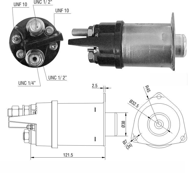 RELÉ DE PARTIDA CASE 37MT FORD MASSEY FERGUSON 12V