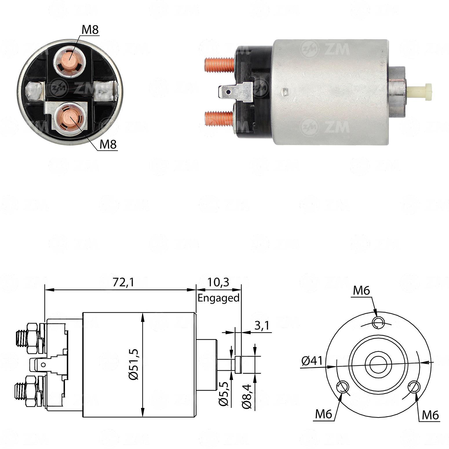 RELÉ DE PARTIDA ASIA TOWNER 12V