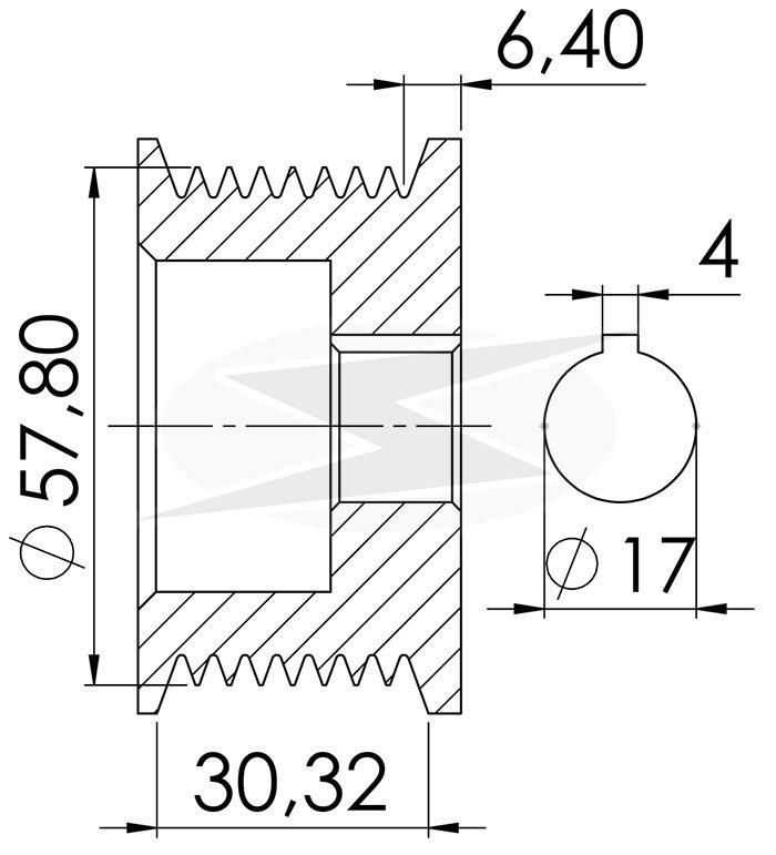 POLIA ALTERNADOR BOSCH 8 CANAIS VW CUMMINS FORD