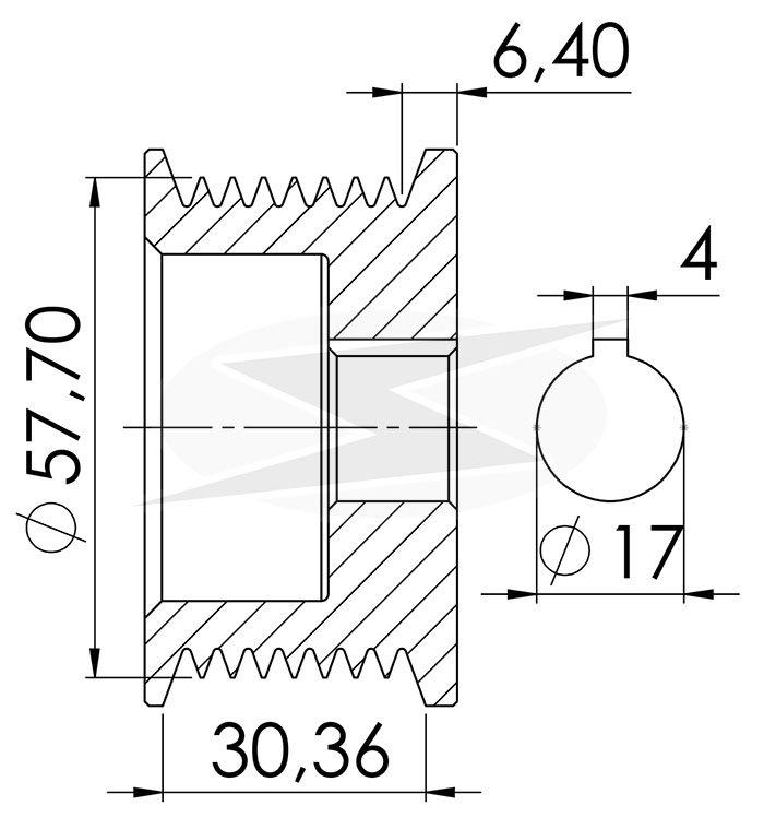 POLIA ALTERNADOR BOSCH 8 CANAIS CASE VW FORD