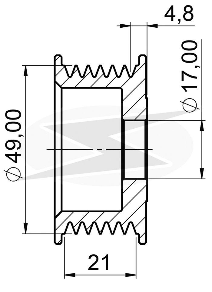 POLIA ALTERNADOR BOSCH 6 CANAIS GM ASTRA FIAT VW