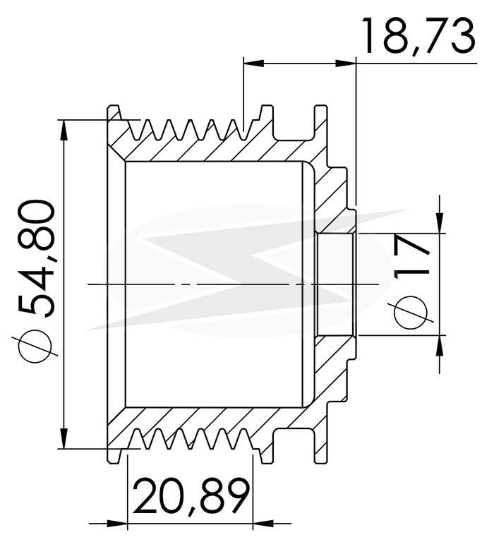 POLIA ALTERNADOR BOSCH 6 CANAIS RENAULT DUSTER