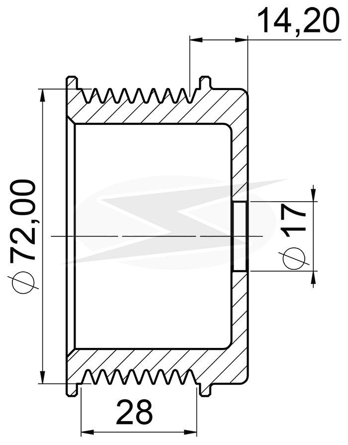 POLIA ALTERNADOR BOSCH 8 CANAIS VOLVO FH12 NH12