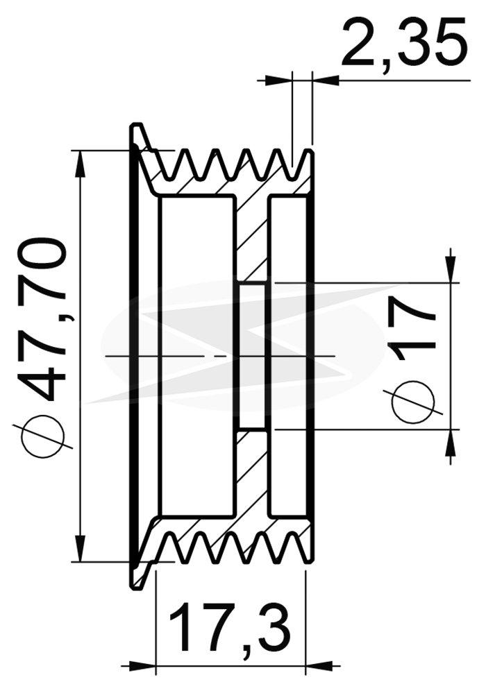 POLIA ALTERNADOR DELCO 5 CANAIS GM ONIX SONIC