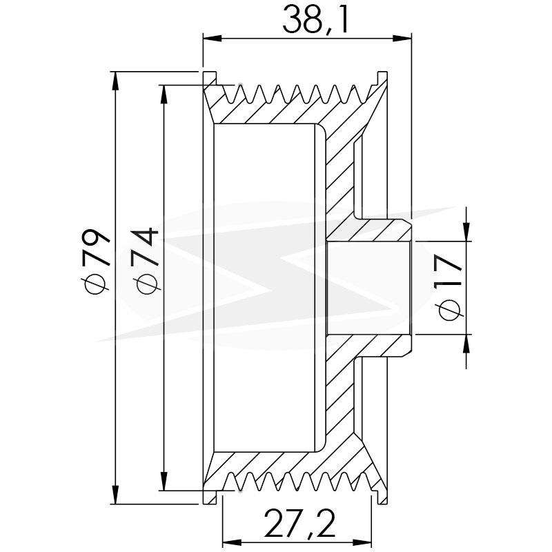 POLIA ALTERNADOR MITSUBISHI 8 CANAIS VOLVO VM