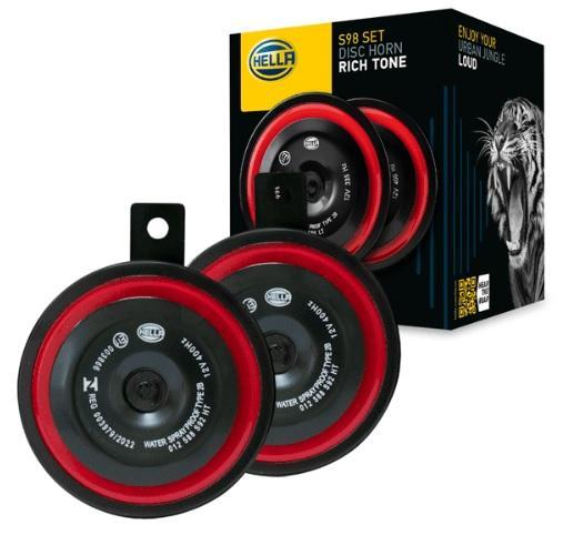 BUZINA HELLA DUPLA PAQUERINHA GRAVE/AGUDO 91mm 12V