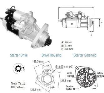 MOTOR DE PARTIDA 38MT CUMMINS CARGO VW 17.220 12V