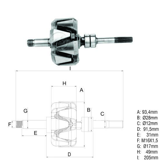 ROTOR BLAZER S10 SILVERADO RANGER SPRINTER 85A 12V