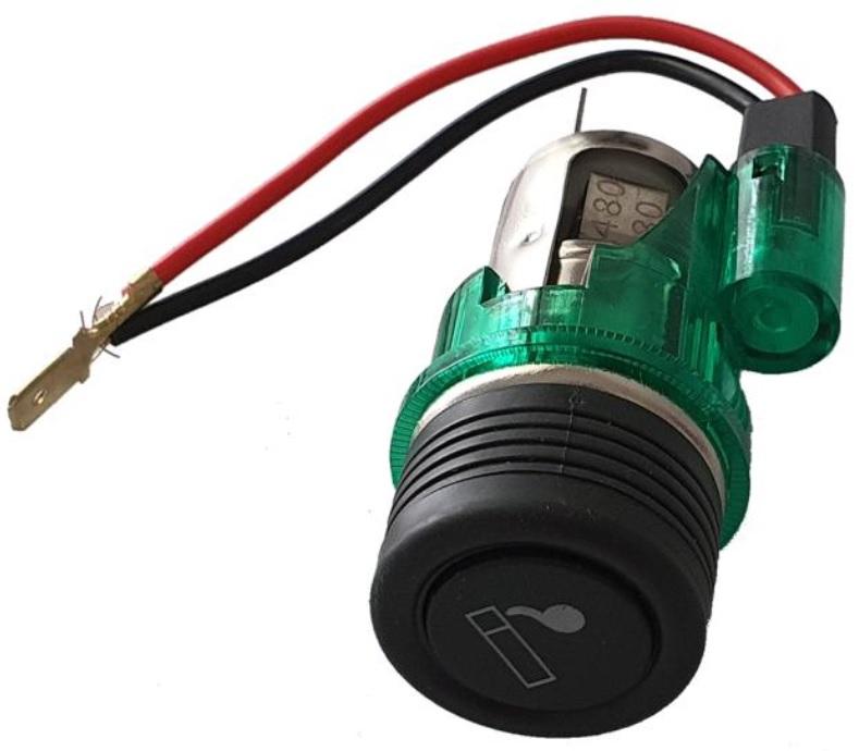 ACENDEDOR DE CIGARRO COMPLETO UNIV VERDE 24V
