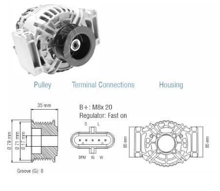 ALTERNADOR 24V (CW) 80A NCB1 SCANIA F113 HL G 270