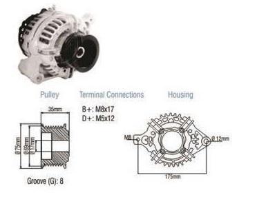 ALTERNADOR 12V (CW) 90A KCB1 FORD CARGO F250