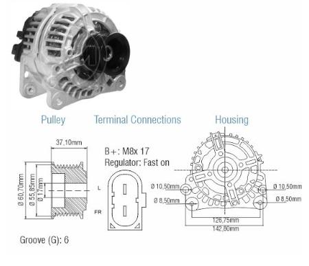 ALTERNADOR 12V (CW) 90A KCB1 VW GOL POLO PARATI
