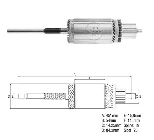 INDUZIDO 12V 7,5KW DELCO REMY MOTOR PARTIDA 42MT