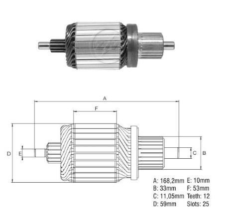 INDUZIDO 24V 5,0KW FORD CARGO IVECO DAILY VW