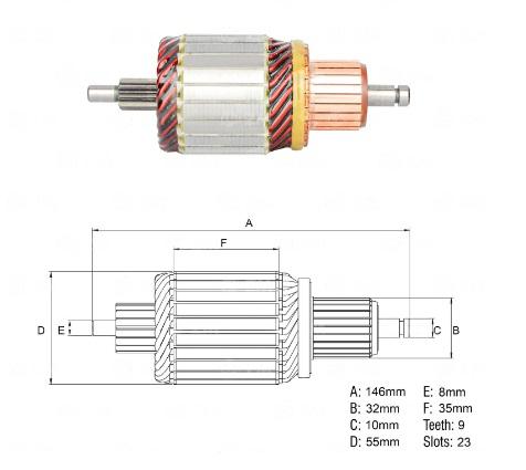 INDUZIDO 12V 1,7KW AUDI A8 FORD TRANSIT MB C-CLASS