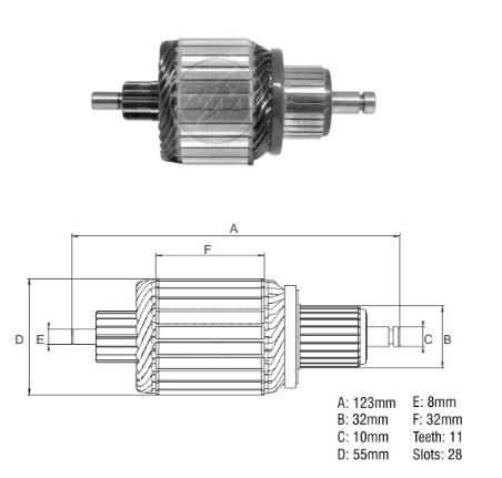 INDUZIDO 12V 1,1KW AUDI A6 FORD ESCORT VW GOL