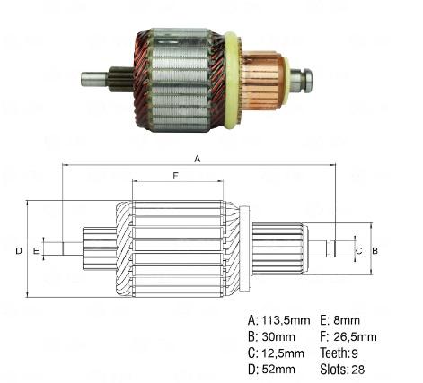 INDUZIDO 12V 1,1KW AUDI A4 FIAT PUNTO TOYOTA FORD