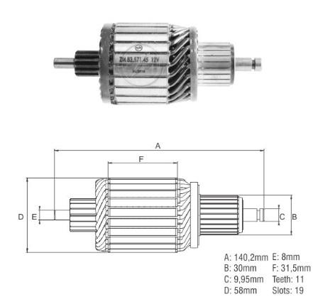 INDUZIDO 12V MB 715 C ACCELO C-CLASS SPRINTER