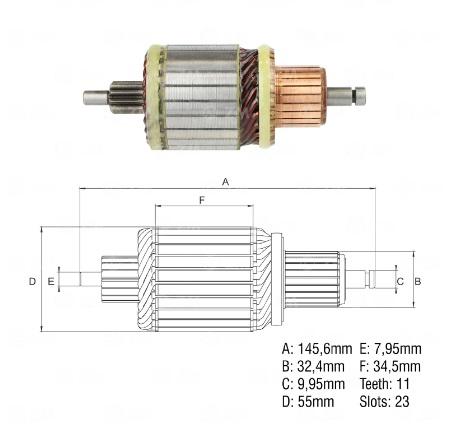 INDUZIDO 12V 1,7KW CITROËN JUMPER FIAT DOBLO IVECO