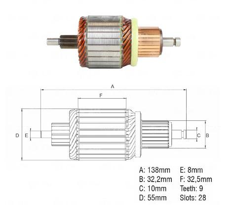 INDUZIDO 12V 1,4KW BMW 3 SÉRIES 316 I FORD RANGER