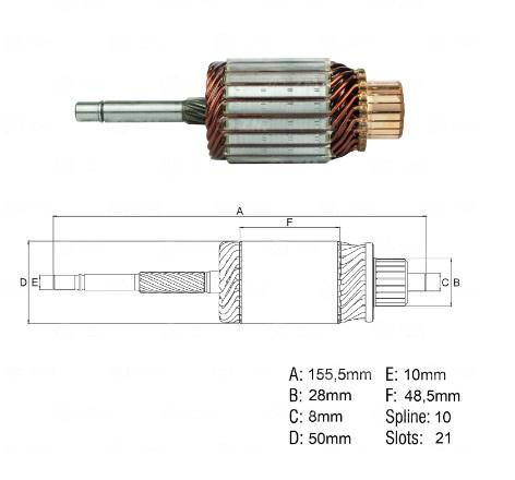 INDUZIDO 12V 1KW GM ASTRA FIAT DOBLO RENAULT CLIO