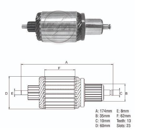 INDUZIDO 24V 5,5KW SCANIA SÉRIES G/ K/ P/ R/ T