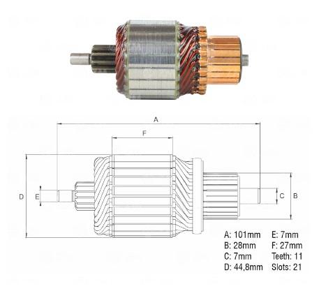 INDUZIDO 12V 1,4KW FIAT STRADA HONDA ACURA NISSAN