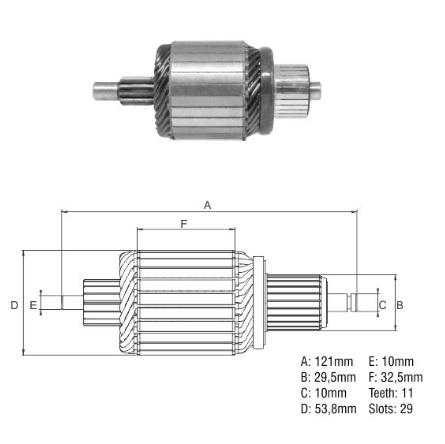 INDUZIDO 12V 1,4KW MITSUBISHI EMPILHADEIRA LIFAN