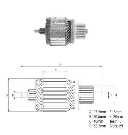 INDUZIDO 12V 1,2KW JAC MOTORS J2 J3