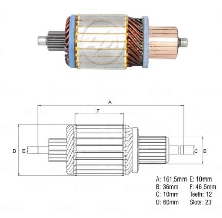 INDUZIDO 12V DELCO REMY MOTOR PARTIDA 29MT FORD