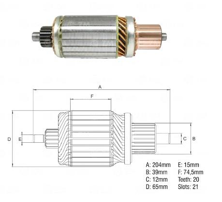 INDUZIDO 12V DELCO REMY MOTOR DE PARTIDA 38MT