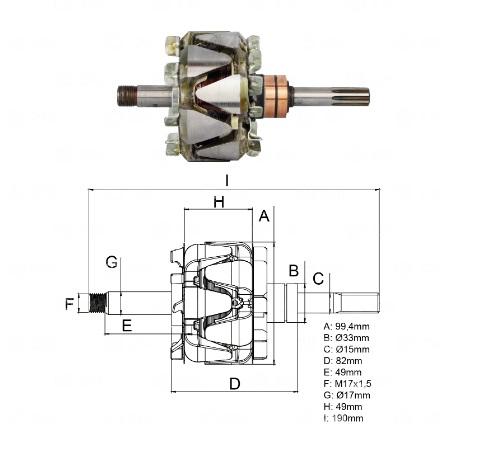 ROTOR 12V 80A A2TN MITSUBISHI L200 PAJERO