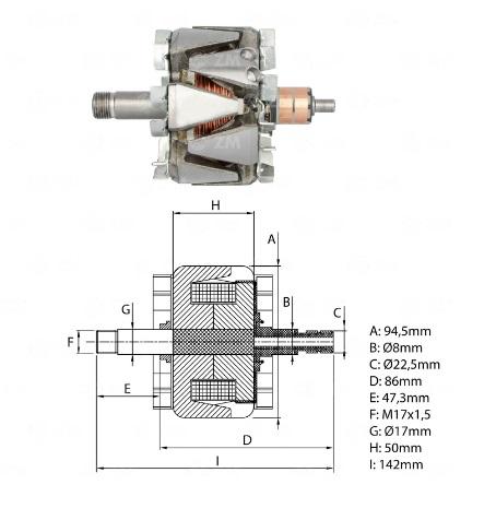 ROTOR 12V 90A A5TG MITSUBISHI L200 PAJERO