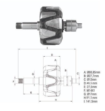 ROTOR 12V 65A K1 GM BLAZER IPANEMA KADETT S10