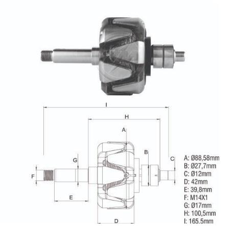 ROTOR 12V 35A K1 CASE W 18 MB 1111 TOYOTA