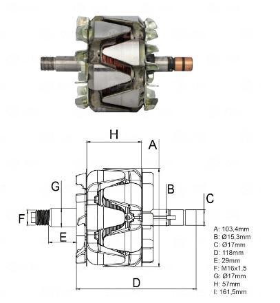 ROTOR 24V 80A NCB1 VOLVO B12B FH 400 NH12