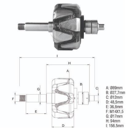ROTOR 24V 45A K1 VOLVO B-58 N10 N12 NL10 NL12