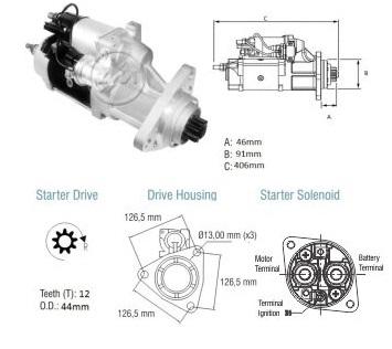 MOTOR DE PARTIDA 38MT FORD CARGO VOLVO 6,0KW 24V