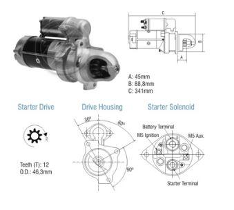 MOTOR DE PARTIDA 28MT BOBCAT 12V