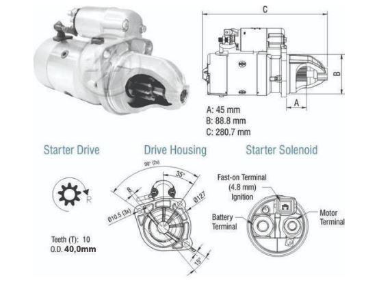 MOTOR DE PARTIDA M93R JOHN DEERE COLHEITADEIRA 12V