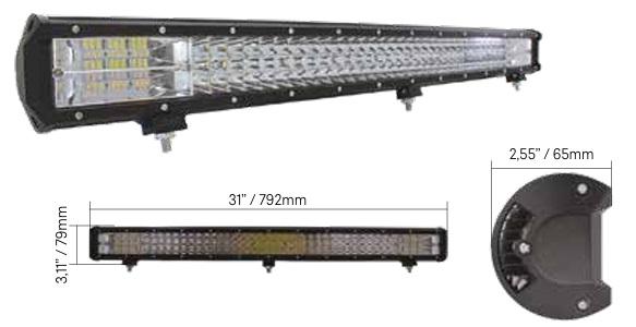 BARRA FAROL 144 LEDS 432W 9/36V VCLEAR 80X8X6