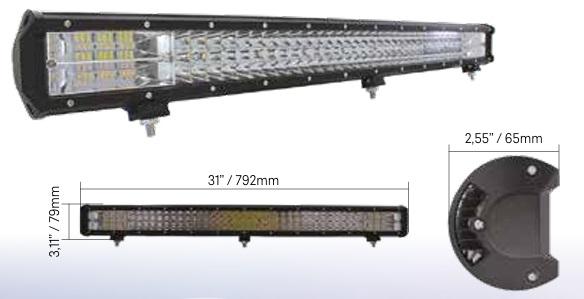 BARRA FAROL 144 LEDS 432W 9/36V VCLEAR 8X79,2X6,5