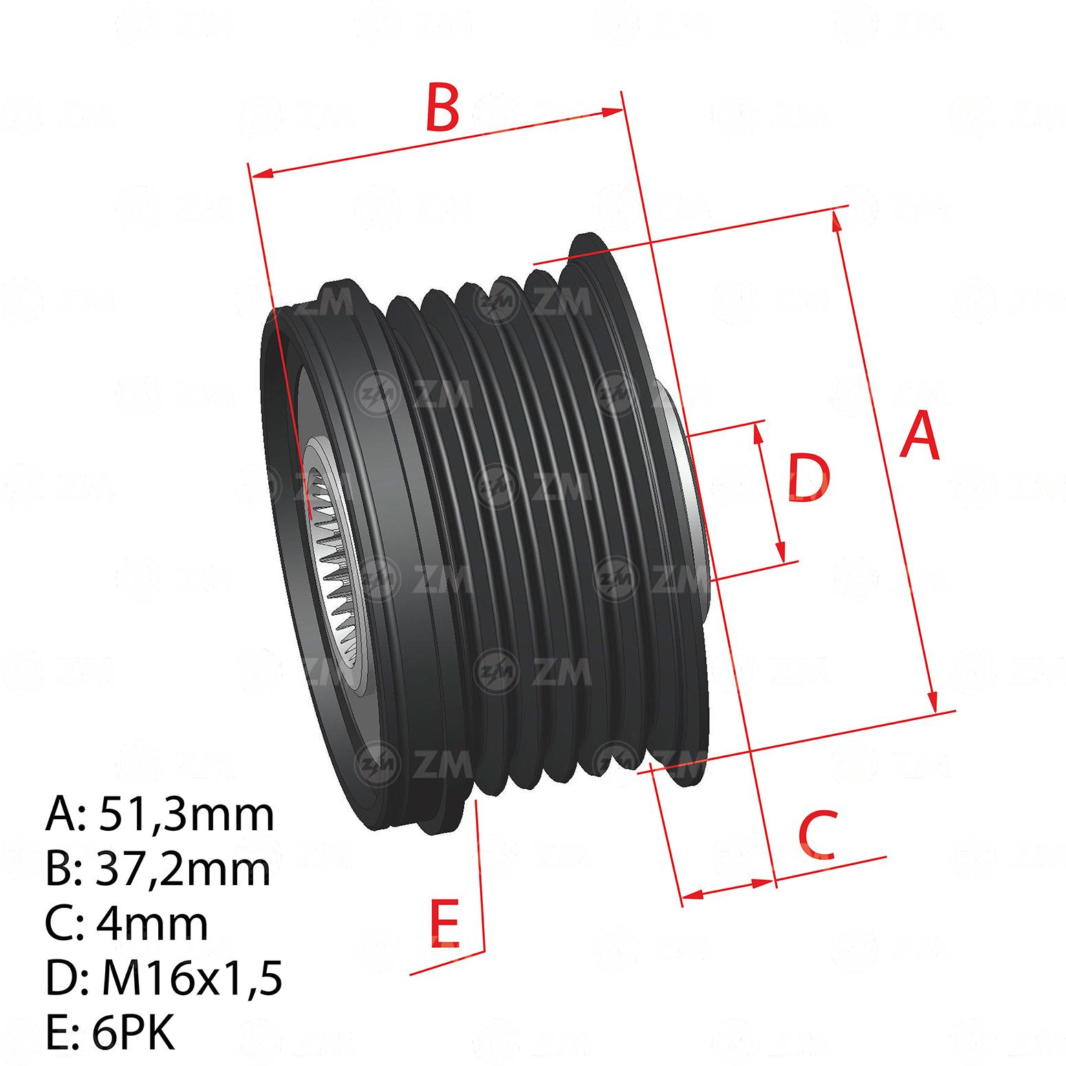 POLIA RODA LIVRE KIA PICANTO SPORTAGE HYUNDAI I30